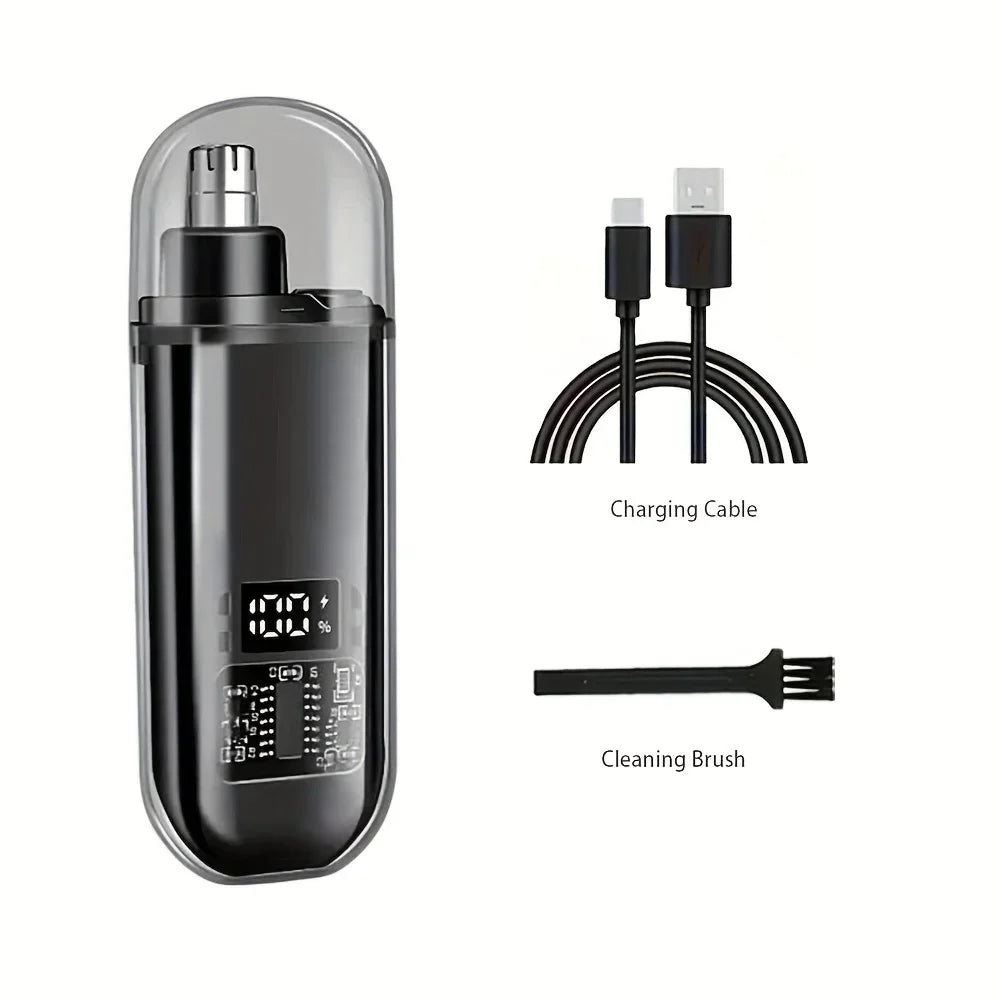 Nose Ear Hair Trimmer for Men - USB C Rechargeable Portable Fast Charge, Compact Grooming Kit